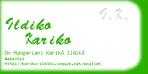 ildiko kariko business card