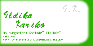 ildiko kariko business card